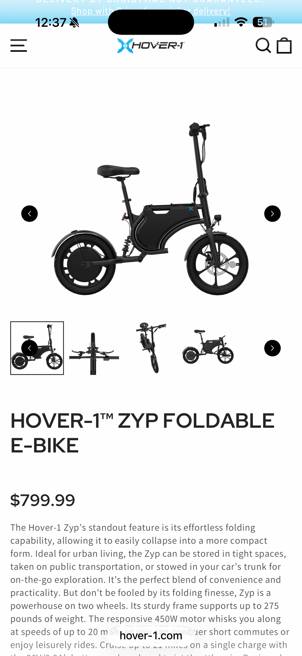 Hover-1 ZYP Foldable Electric Bike