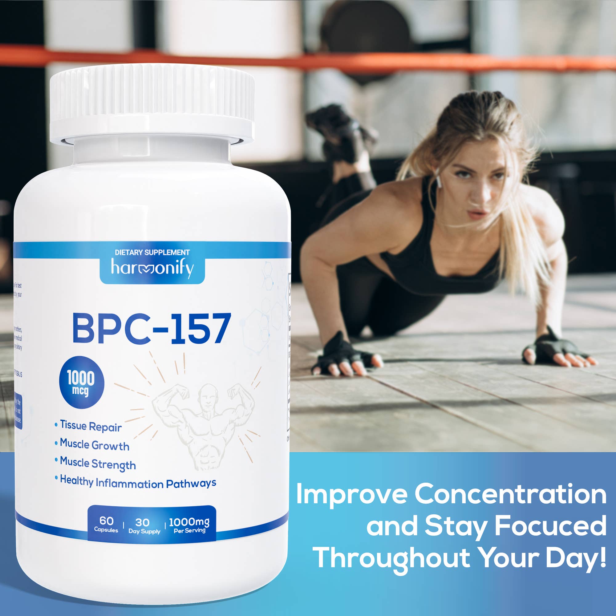 HARMONIFY BPC157 Muscle&Workout 60 Capsules, High Potency