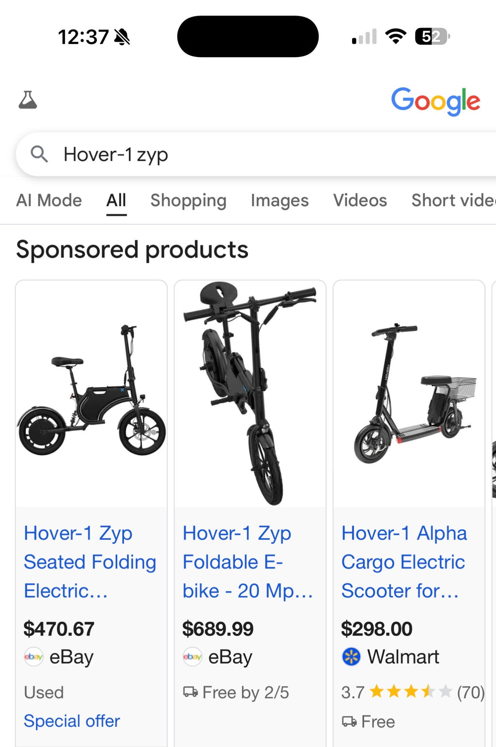 Hover-1 ZYP Foldable Electric Bike