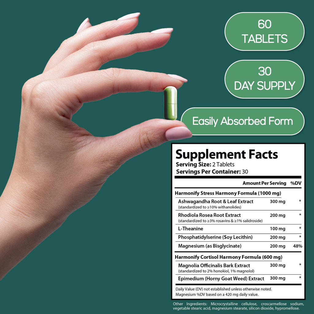 HARMONIFY CORTISOL SUPPORTS Stress Balance Formula (30-Day)