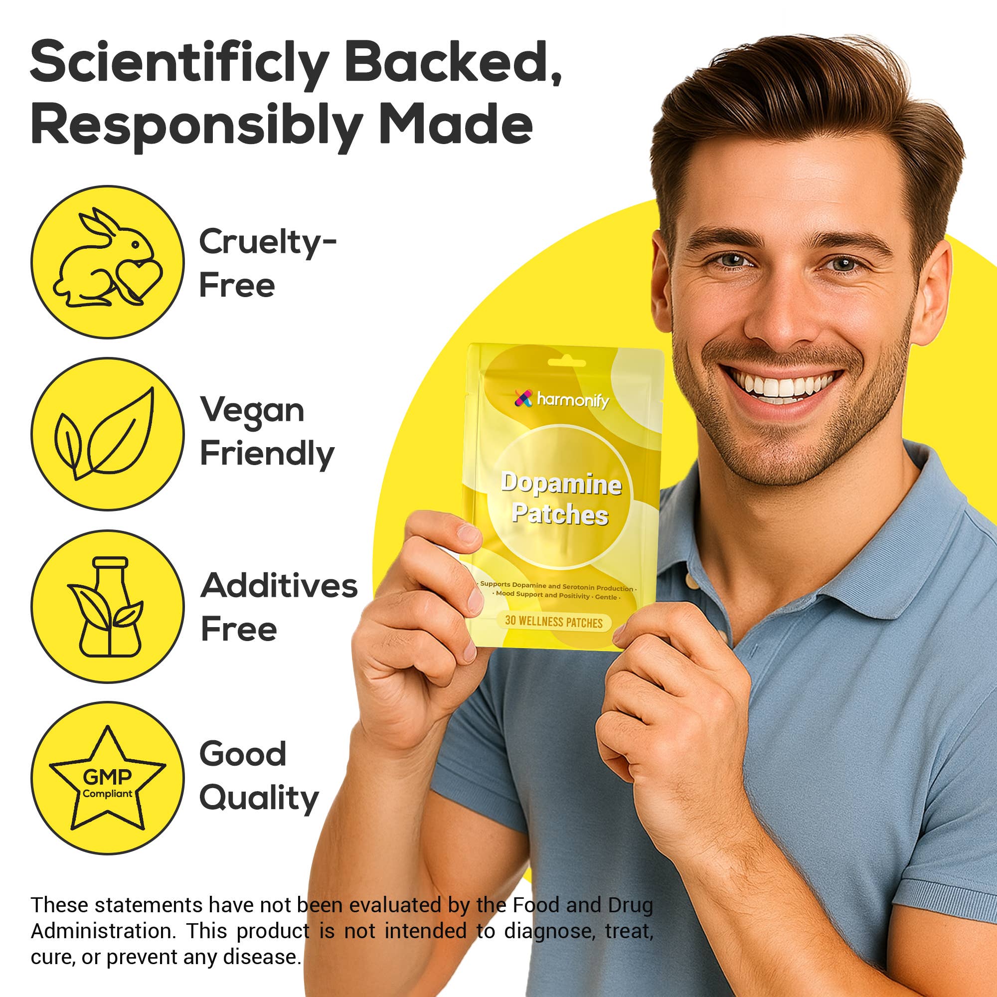 HARMONIFY Dopamine Patches – Mood & Focus Support 30 Patches