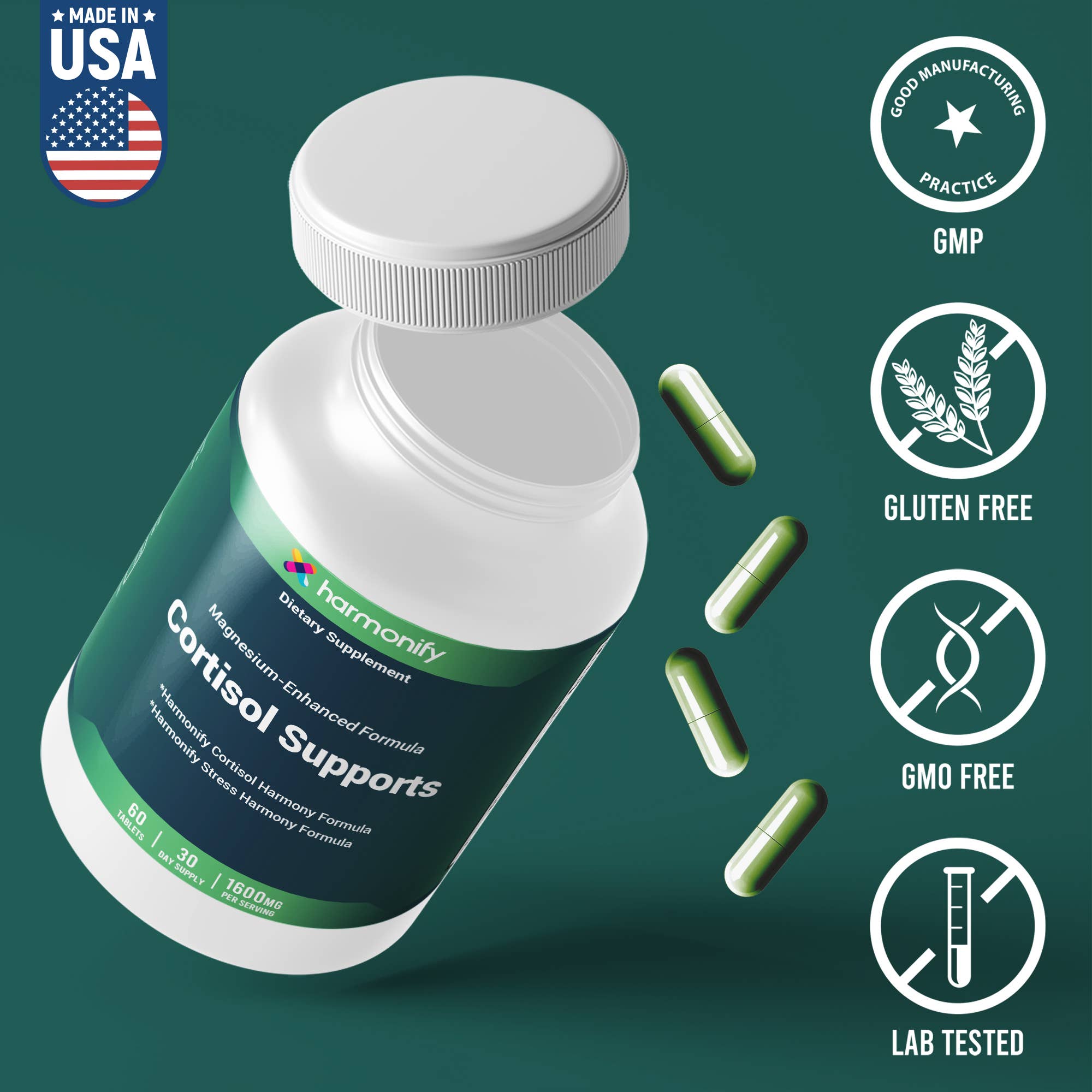 HARMONIFY CORTISOL SUPPORTS Stress Balance Formula (30-Day)